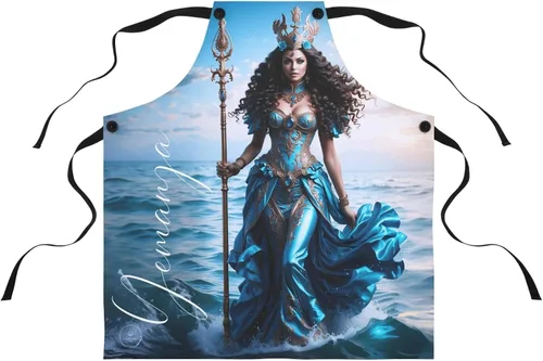 Yemanja goddess of the Sea Apron | Apron For Women | Apron For Men | Yemanja Apron | Santeria Apron | Madrina Apron | Delantal Santo