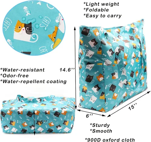 Miniatura 6 de Bolsa de playa impermeable para gimnasio, piscina, playa, viajes, 100% impermeable, grande, ligera y con cremallera superior