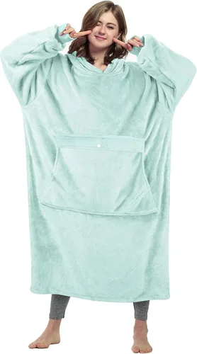 Catalonia - Sudadera gigante tipo manta con capucha, sudadera con forro polar y bolsillo frontal grande, para adultos, hombres, mujeres