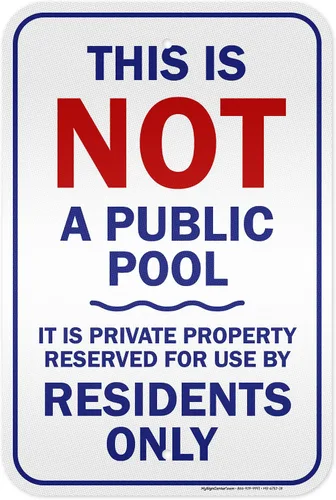 Miniatura 16 de Esto no es una piscina pública – Es propiedad privada reservada para uso por residentes solamente, letrero de 10 x 14 pulgadas, HDPE de 55 mil