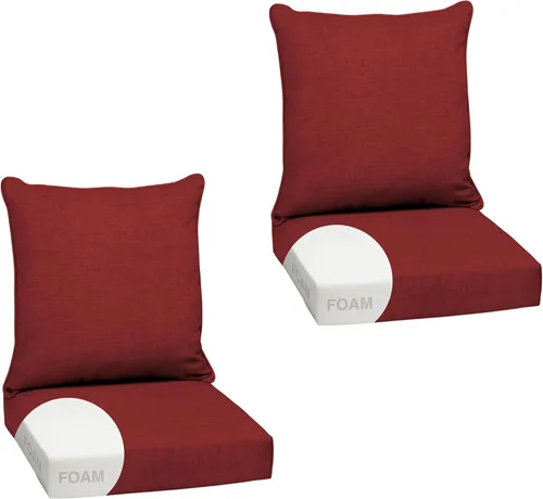 Miniatura 36 de Arden Outdoor Deep Seat Cushion Set, 24 x 24 pulgadas, Cojín para exteriores resistente al clima, a la lluvia y a la decoloración para silla, sofá