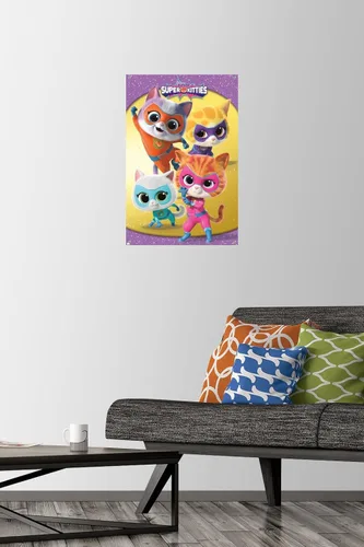 Miniatura 2 de Trends International Disney Junior Super Kitties - Póster de pared de grupo, 14.72 x 22.37 pulgadas, paquete de póster premium y alfiler