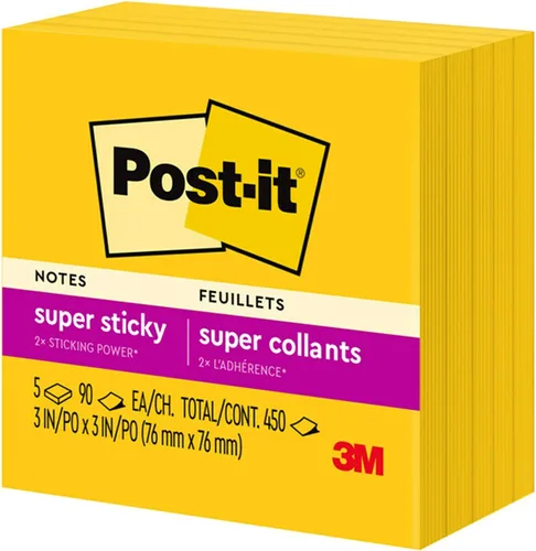 Miniatura 8 de Notas superadhesivas de Post-it, 3x3pulgadas, Amarillo eléctrico