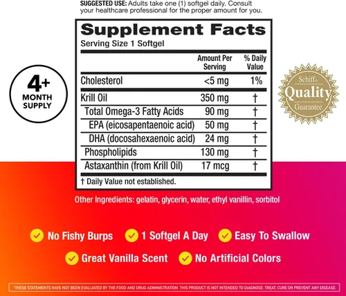 Miniatura 3 de MegaRed - Aceite de krill Omega-3 350mg cápsulas blandas (130 unidades en una botella), ácidos grasos omega-3 EPA y DHA sin regusto a pescado a