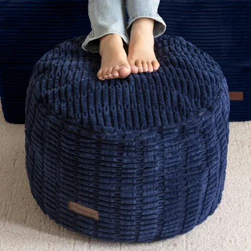 Miniatura 15 de HIGOGOGO Puf otomano relleno redondo moderno relleno de espuma pufs para sala de estar, silla, decorativo, 20 x 15 pulgadas, taburete bohemio Gris