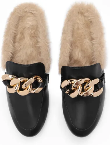 Miniatura 3 de DREAM PAIRS Mules para mujer, zapatos planos, cómodos, sin cordones, con puntera cerrada, mocasines con cadena sin espalda para mujer