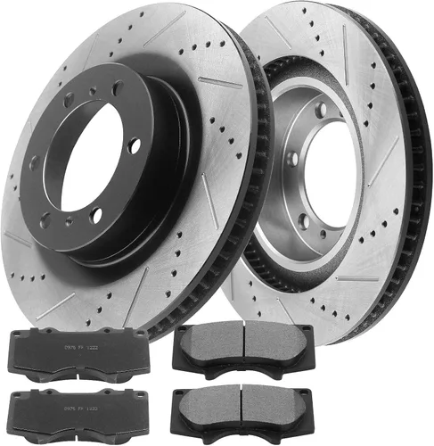 Motorbymotor Kit de frenos delanteros de 13.307 in, rotores y pastillas de cerámica para Toyota 4Runner 2010-2020, Lexus GX460 2010-2019 rotor de