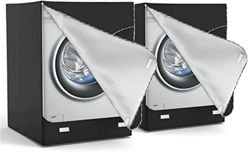 Miniatura 10 de Paquete de 2 fundas para lavadora y secadora, cubierta de lavadora de carga superior impermeable a prueba de polvo y engrosada para máquina de carga
