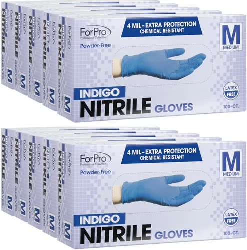 Miniatura 23 de ForPro Disposable Nitrile Gloves, Chemical Resistant, Powder-Free, Latex-Free, Non-Sterile, Food Safe, 4 Mil Negro