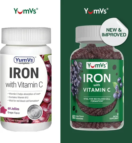 Miniatura 2 de Suplemento de gomitas de hierro con vitamina C – Suplemento de hierro de 10 mg – Gomitas de gran sabor sabor a uva – Apoya la salud inmunológica