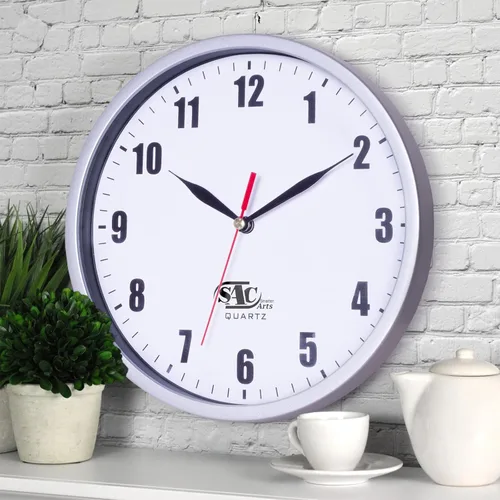 Miniatura 7 de SAC SMARTEN ARTS Reloj de pared silencioso con pilas, para niños, color blanco, sin tictac, fácil de leer, para baño, cocina, sala de estar, 02