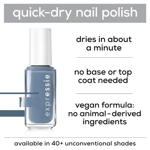 Miniatura 4 de essie Expressie FX - Esmalte de uñas vegano de secado rápido, capa superior con purpurina plateada, 0.33 onzas líquidas