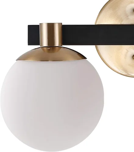 Miniatura 5 de JONATHAN Y Lámpara de pared LED de 5.75 pulgadas, color latón/negro, 1 luz de globo moderno, pantalla de vidrio esmerilado, lámpara de pared Art