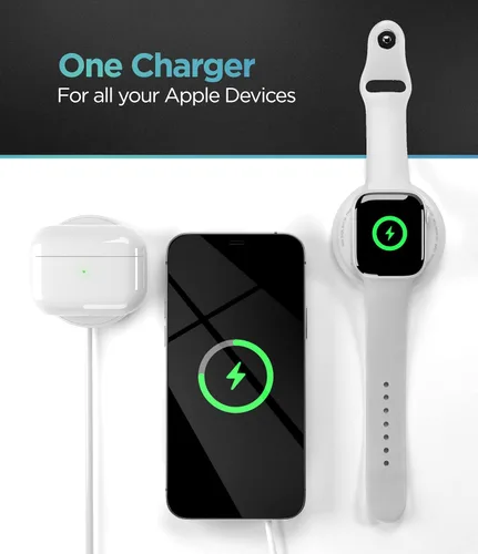 Miniatura 2 de Tech Gift Idea Christmas 2024, cargador (2 en 1) para Apple Watch + iPhone, carga inalámbrica magnética reversible (compatible con MagSafe)