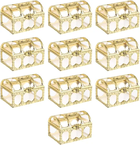 Miniatura 9 de Amosfun 10 cajas de dulces pequeñas mini cofre del tesoro vintage, cajas de recuerdos de boda, aniversario, cumpleaños, fiesta, suministros de 1.97
