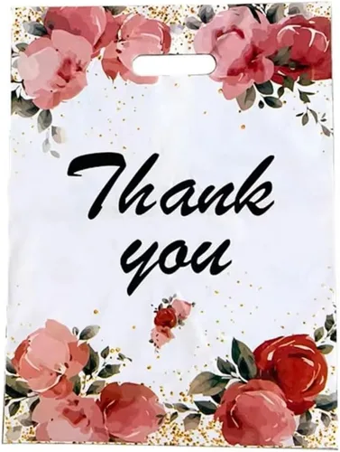 50 bolsas de plástico para mercancías de 11.7 x 15.7 pulgadas con asa troquelada, bolsas de compras y regalo para pequeñas empresas, manualidades,
