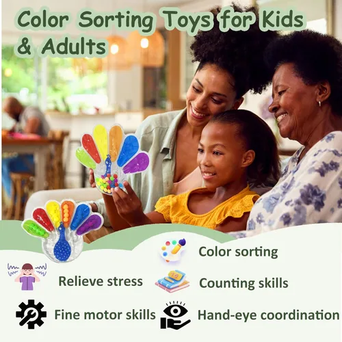 Miniatura 2 de Juguetes sensoriales de clasificación de color, juguetes de habilidades motoras finas para niños pequeños, juguetes Montessori, actividades