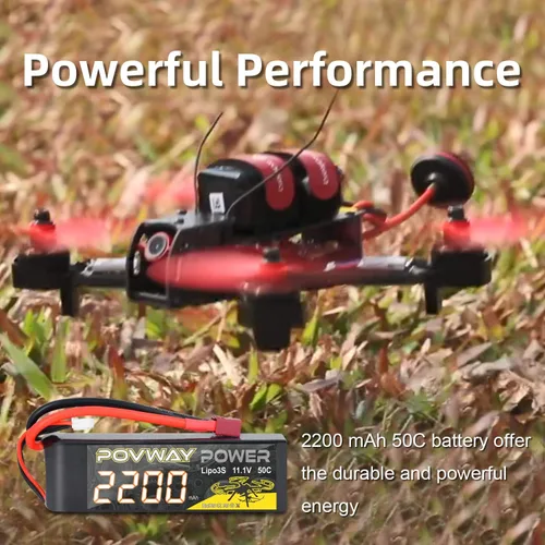 Miniatura 3 de 3S 11.1 V 2200mAh LiPo Batería 50C RC Batería con T Plug Compatible RC Avión, Helicóptero RC, Dron, etc. (2 unidades)