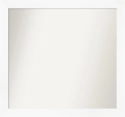 Miniatura 550 de Amanti Art Espejo de baño blanco para sobre el fregadero, 24 x 24 pulgadas, hecho a medida, espejo de tocador cuadrado blanco estrecho, marco