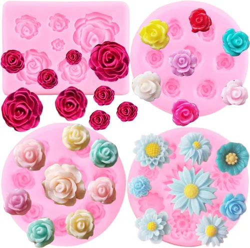 Miniatura 15 de Zixiang Molde de Caramelo de Flores de Rosa Moldes de Fondant de Hojas Moldes de Flores de Peonía Moldes de Silicona para Repostería Artística Pasta