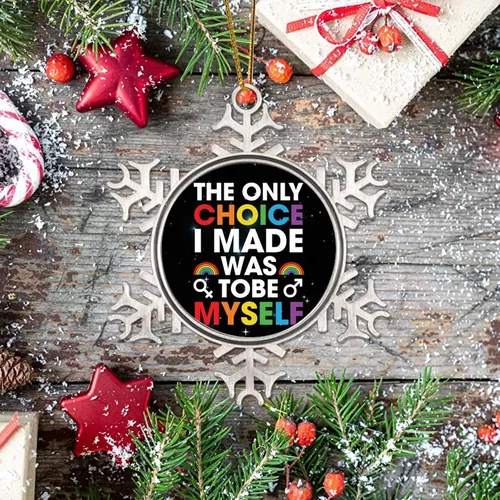 Miniatura 7 de Adornos de orgullo LGBT arcoíris para árbol de Navidad, progreso LGBTQ, orgullo arco iris, adornos de Navidad gay lesbianas, orgullo gay, recuerdo