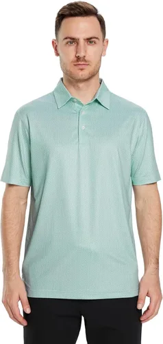 Miniatura 2 de Men's Golf Polo Shirts Short Sleeve Striped Performance Moisture Wicking Dry Fit Golf Shirts for Men
