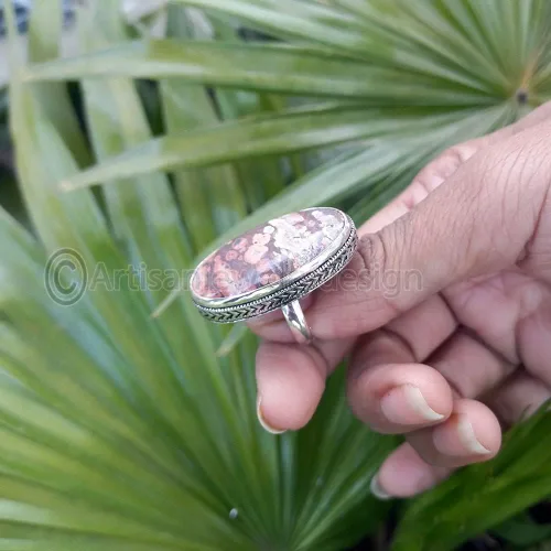 Miniatura 3 de Handmade Red Ocean Jasper Ring, 925 Silver Jewelry, Bohemian Statement Ring, Jasper Gemstone Ring, Healing Stone Ring, Unique Engagement Gift