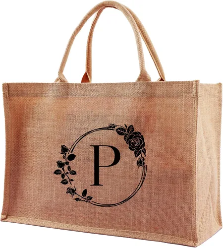 Miniatura 7 de A-Z - Bolsas grandes con iniciales con monograma para mujeres, regalos de agradecimiento para profesores, madres para el día de la madre