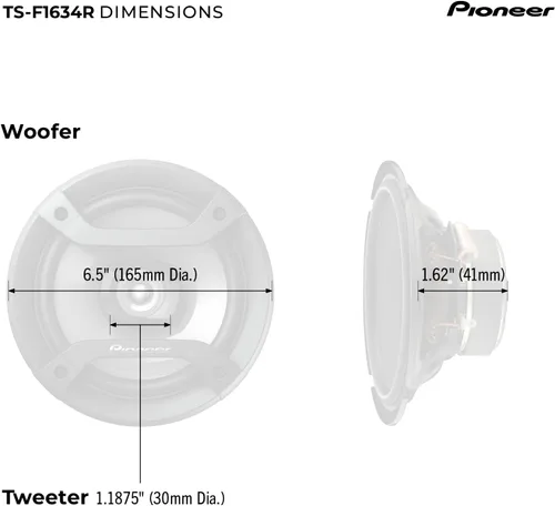 Miniatura 6 de PIONEER F-Series TS-F1634R - Altavoces de 2 vías de 6.5 pulgadas (par) - 200W máximo, sonido equilibrado + agudos suaves, excelente reemplazo