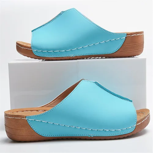 Miniatura 5 de Sandalias ortopédicas para mujer con soporte para el arco, cómodas sandalias ortopédicas de verano con puntera abierta Azul cielo