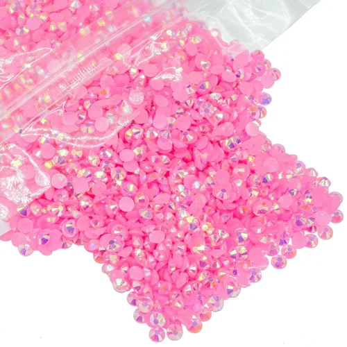Miniatura 11 de qiipii - 5000 piezas, 4 mm, estrases AB de resina color aguamarina verde para manualidades, piedras de gel planas verde agua AB, gemas al por mayor