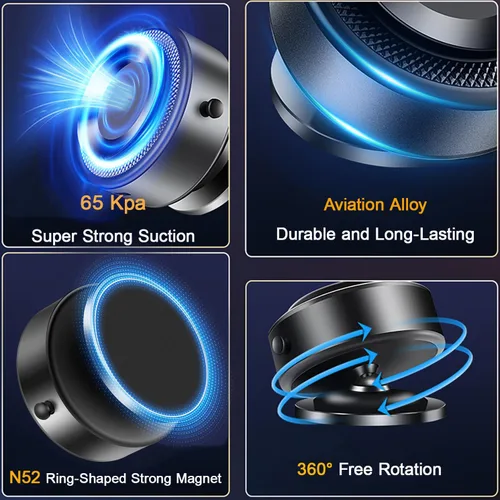 Miniatura 3 de Soporte magnético para teléfono al vacío, soporte de teléfono con ventosa giratoria de 360 grados con ventosa eléctrica, adecuado para automóvil