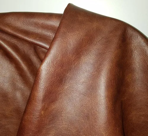 Miniatura 5 de NAT LEATHERS Brown Cognac Weekender 8 pulgadas x 10 pulgadas corte pieza de dos tonos suave tapicería chap cuero genuino piel piel piel 8 "x 10