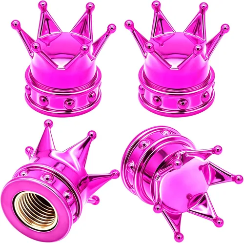 Miniatura 34 de 4 tapas de vástago de válvula de neumático con calavera, tapas universales de válvula de neumático de aleación de aluminio con anillo de goma O