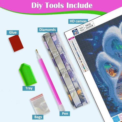Miniatura 6 de Mosaflare Kits de pintura de diamantes 5D para adultos, arte de diamantes de gato en flor de cerezo para principiantes, pintura de taladro redondo