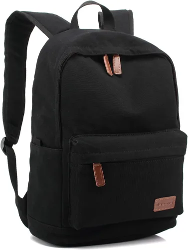 Miniatura 3 de kayond Bolsa de lona ligera para portátil de estilo casual, mochilas de viaje duraderas, mochila para hombres y mujeres, mochila de moda para Negro