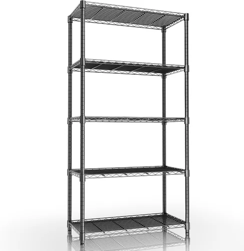 Miniatura 25 de Xcity Estantes de almacenamiento, estantería de metal resistente de 1 nivel, estante de alambre de acero ajustable de 350 libras para comerciales