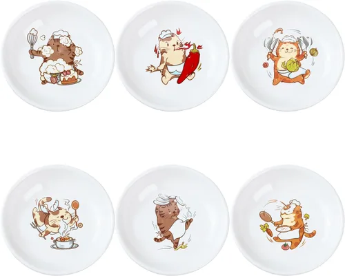 Miniatura 11 de Divertidos platos de cerámica con diseño de vaca y pájaro de caricatura, platos de condimentos, cuencos de sushi y soja, platos de aperitivo, platos