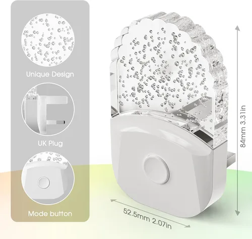 Miniatura 5 de DORESshop Luces nocturnas enchufables a la pared [paquete de 2] 3CCT luz nocturna LED con sensor de atardecer a amanecer, luz nocturna enchufable