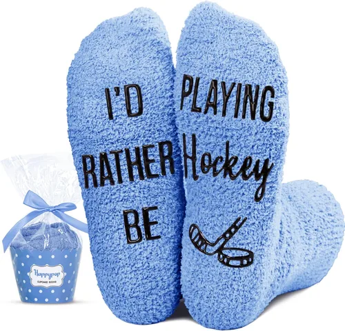 HAPPYPOP Gifts For Runners Motorcycle Gifts Hockey Gifts, Funny Running Socks Motorcycle Socks Funny Hockey Socks