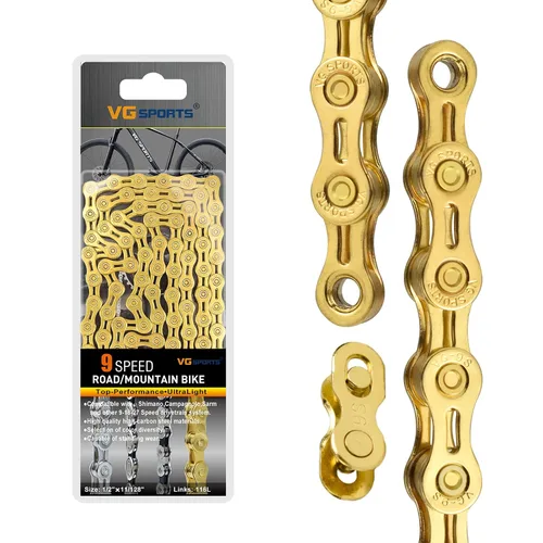 Miniatura 10 de VG SPORTS Cadenas de bicicleta de 6/7/8/9/10/11 velocidades, cadenas de bicicleta ligeras semihuecas/huecas para bicicleta de carretera/MTB/BMX