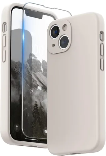 Miniatura 25 de SURPHY Funda compatible con iPhone 13 Mini con protector de pantalla, (protección de cámara y forro de microfibra suave), funda de silicona líquida