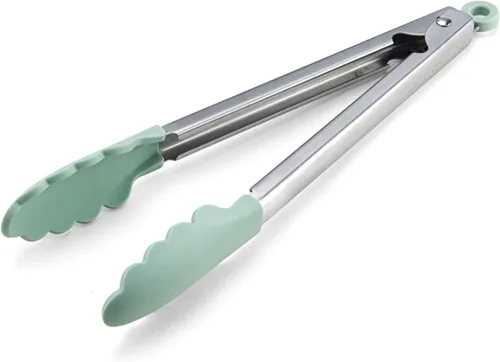 Miniatura 2 de KitchenAid Pinzas gourmet de acero inoxidable con punta de silicona, 12 pulgadas, pistacho