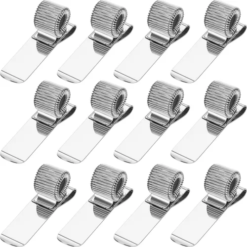 Miniatura 9 de Outus 12 soportes para bolígrafos para portapapeles de metal con bucles de resorte ajustables, organizador de clip de acero al manganeso
