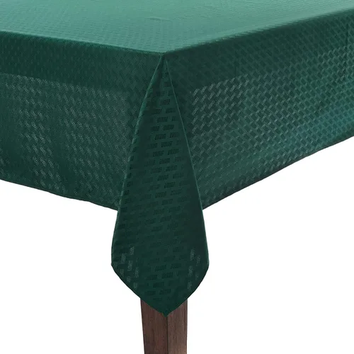 Miniatura 8 de Violet Linen Christmas Novelties - Manteles jacquard de poliéster con patrón de rayas acanaladas, 70 pulgadas, redondos, color verde