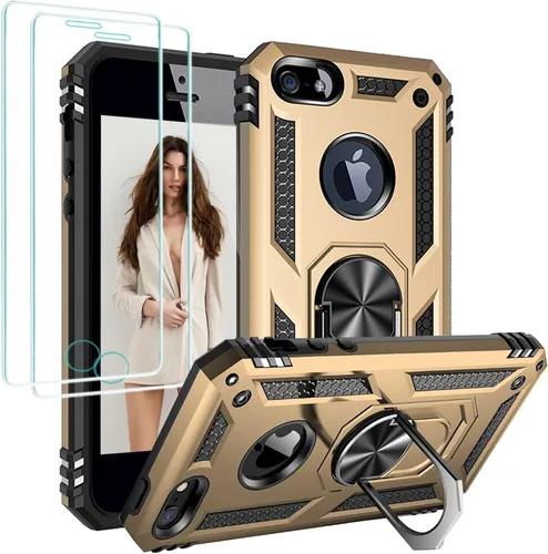 Miniatura 144 de Jeylly Funda para iPhone SE/Funda para iPhone 5S, Exterior de Plástico Duro que Absorbe Golpes + Interior de Silicona de Goma Defensor contra