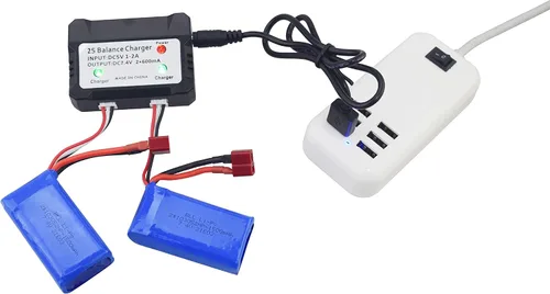 Miniatura 3 de sea jump Accesorios 2PCS 7.4V 1500mah batería de litio con cargador 2in1 para WLTOYS A959-B A969-B A979-B K929-B 144001 RC carga remota batería