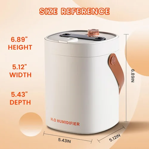 Miniatura 4 de Humidificador de 2L para dormitorio, humidificadores portátiles de niebla fría, ultra silencioso, 20 dB, humidificador de aire de llenado superior