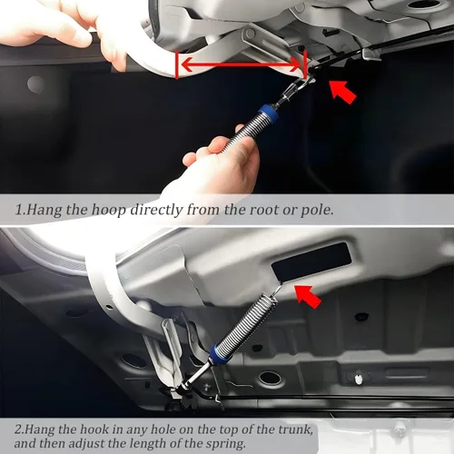 Miniatura 3 de Muelle de metal para maletero de coche, 2 piezas ajustables, muelle de elevación automática para maletero, accesorio universal de elevación en acero