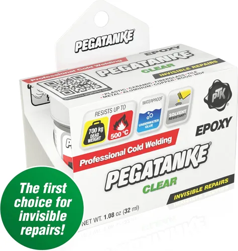 Miniatura 2 de PEGATANKE - Resina epoxi transparente de 2 partes Adhesivo profesional de soldadura en frío Pegamento de metal de alta resistencia para tanques